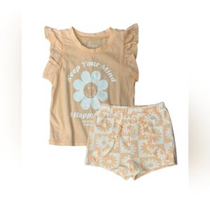 Grayson Mini Orange t-shirt and shorts set for 18-month-old baby